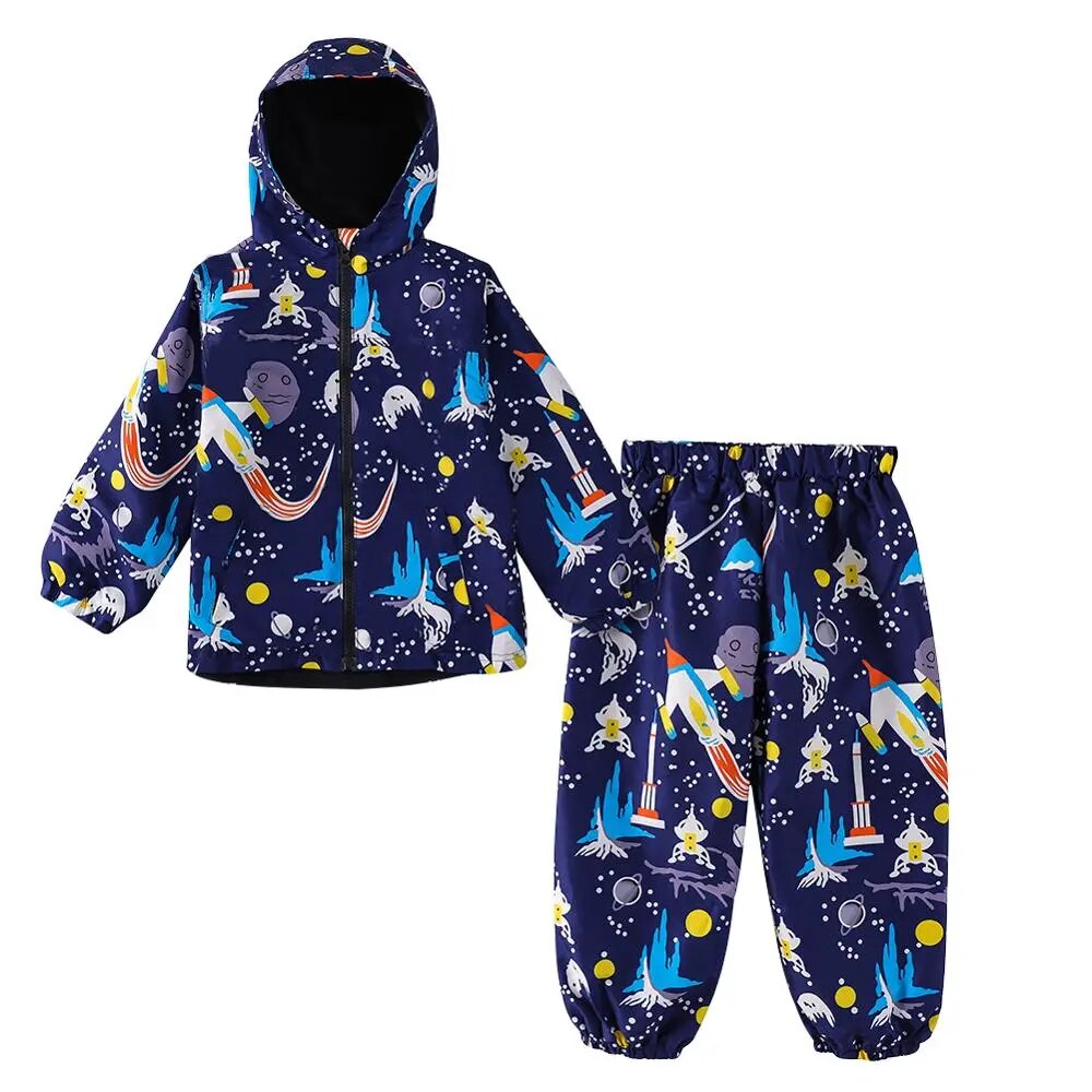 LZH Children Clothing Autumn Winter Boys Clothes Waterproof Raincoat Jacket+Pants Outfits Kids Sport Suit For Boys Clothing Sets