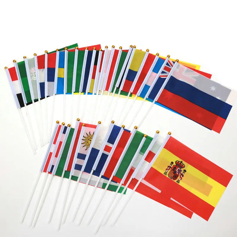 zwjflagshow Israel Hand Flag 14*21cm 100pcs polyester Israel Small Hand waving Flag with plastic flagpole for decoration