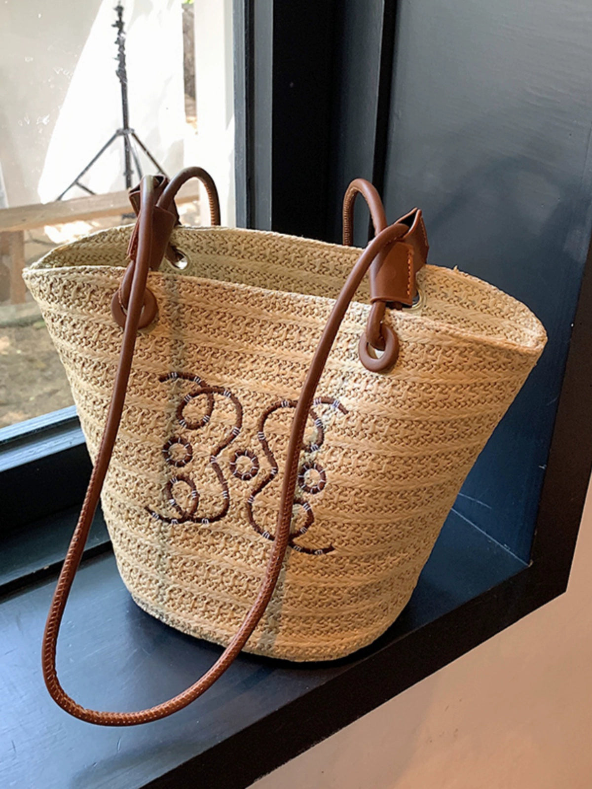 Bag Women's Thai Seaside French Crossbody Straw Bag