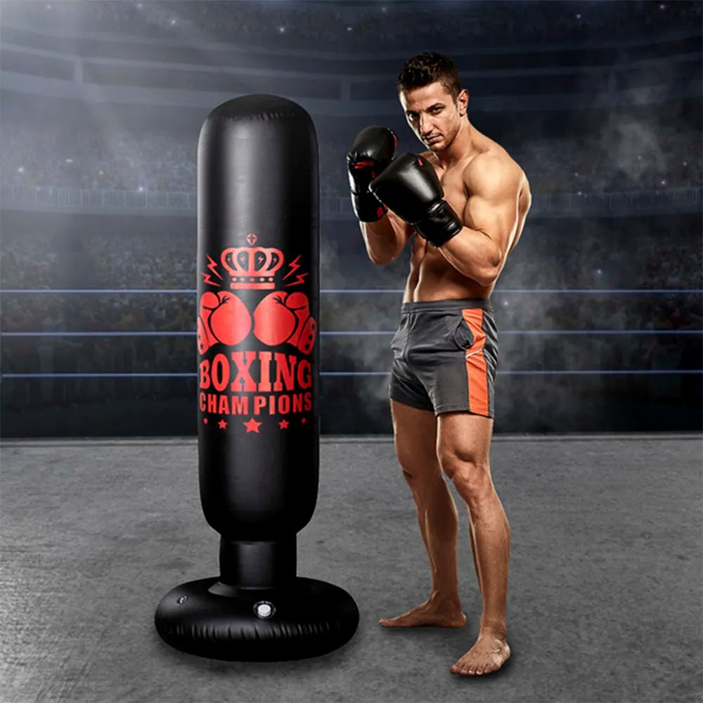 1.6M Inflatable Boxing Punching Bag for Adult Fitness Sports Boxing Equipment Sandbag Boxing Training Column Stress Relief Bag