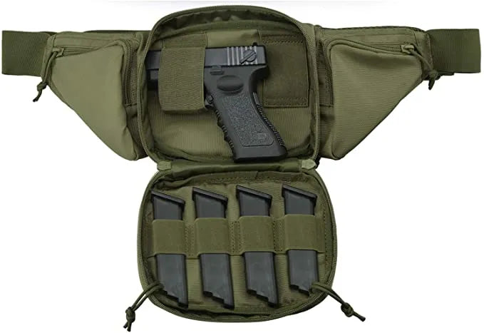 Tactical Gun Holster Fanny Pack Fits Glock K Ruger S&W M&amp P Shield Taurus Sig Sauer Springfield Beretta Kimber Walther