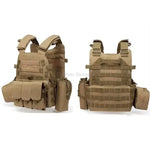 New Outdoor Webbed Gear Tactical Vest Body Armor Hunting Carrier Airsoft Accessories 6094 Pouch Combat Camo Military Army Vest