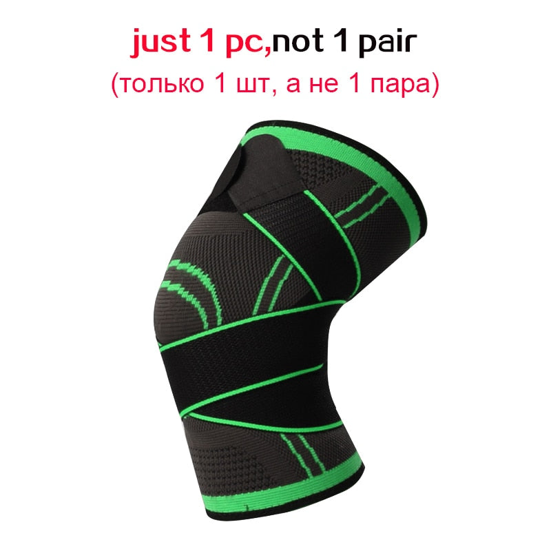 1PC Sports Fitness Knee Pads Men Pressurized Elastic Kneepad Support Bandage Fitness Gear Basketball Volleyball Brace Protector