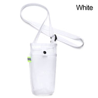 Portable Sport Water Bottle Cover Mesh Cup Sleeve Pouch With Strap Mobile Phone Bag Visible Bag Outdoor Camping Accessories