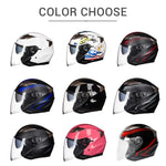 Motorcycle Helmet Half Face Double Lens Cool Casco Moto Four Seasons Men Women Street Fashion Helmet Capacete De Moto Safety