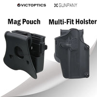 Victoptics Double Magazine Pouch Multi-Fit Holster Auto-locking universal Pistol Holster right hand double stacks 9mm .40 .45