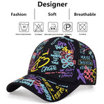 Unisex Letter Graffiti Printing Snapback Baseball Caps Spring and Autumn Outdoor Adjustable Casual Hats Sunscreen Hat