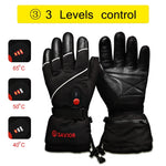 Savior Heat Winter Heated Gloves for Women Electric Heating Ski Gloves Men Leather Glove for Sports Rechargeable Battery Thermal