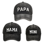 Papa Mama מכתב רקמת הורה-ילד כובע בייסבול מתכוונן חיצוני הגנה מפני השמש לשני המינים כובע אבא Snapback