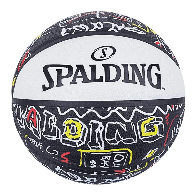 Original Spalding Basketball No.4 rubber graffiti outdoor flower ball Cool street blue ball 84-441y