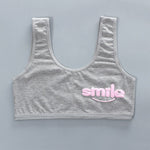 3pcs/Lot Girl Racerback Cotton Sport Training Bra Letter Print Solid Color Wide Strap Underwear