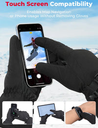 KEMIMOTO UTV ATV Heated Gloves Snowmobile Glove Winter Scooter Moto Waterproof Touch Screen Rechargeable Battery Hunting Fishing