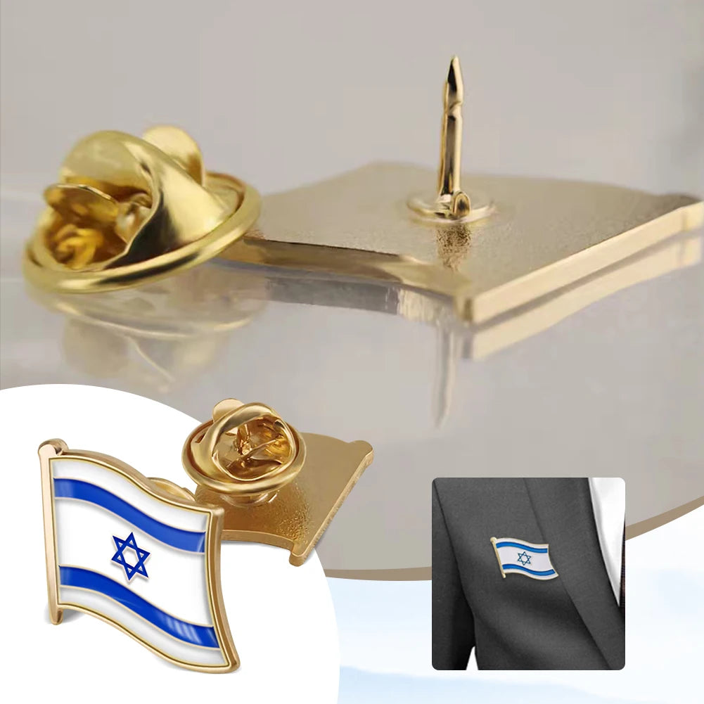 Israel Flag Creative Brooch Aesthetic Decorative Pin Stylish Jewelry Brooch Israel Map Flag for Backpack Sling Bag Clothes