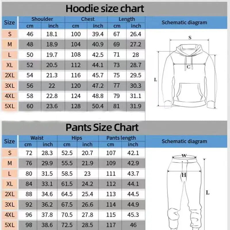 Autumn Winter Unisex Outdoor Sport Hoodies Cotton Fleece Tracksuit 2 Pieces Sets Sweatshirt+Pants Suit Hooded Sportswear S-5XL