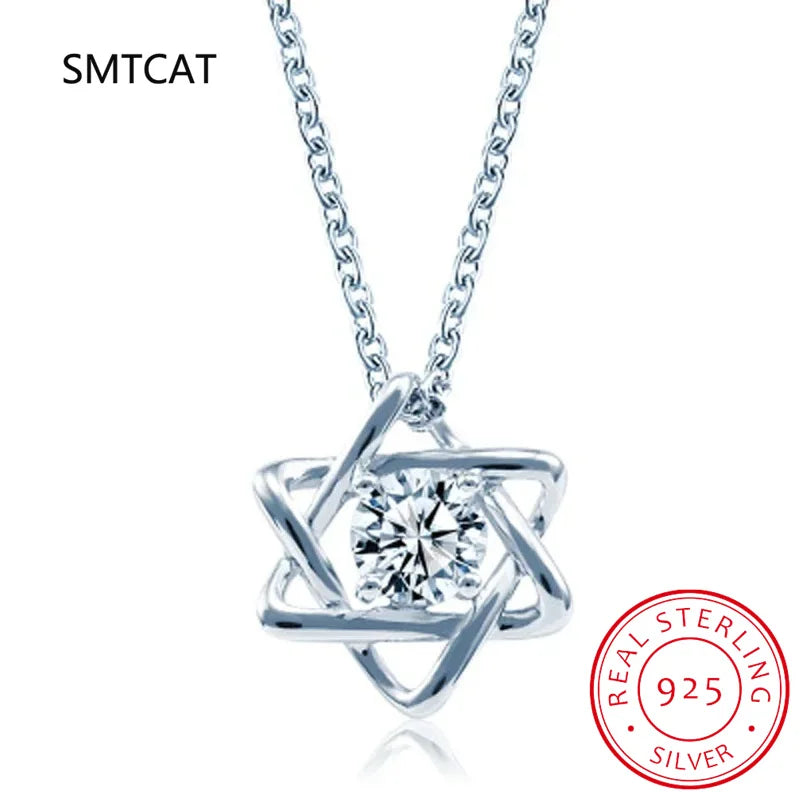 Star of David Necklace Pentagon Vintage Jewelry Magen David Viking Amulet 925 Sterling Silver Men Necklace Israel Jewish