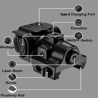 Red Dot Sight Laser Weapon Laser Sight for Gun  Picatinny Rail Rechargeable Laser for Airsoft Pistol Guns,Glock 19 Accessories