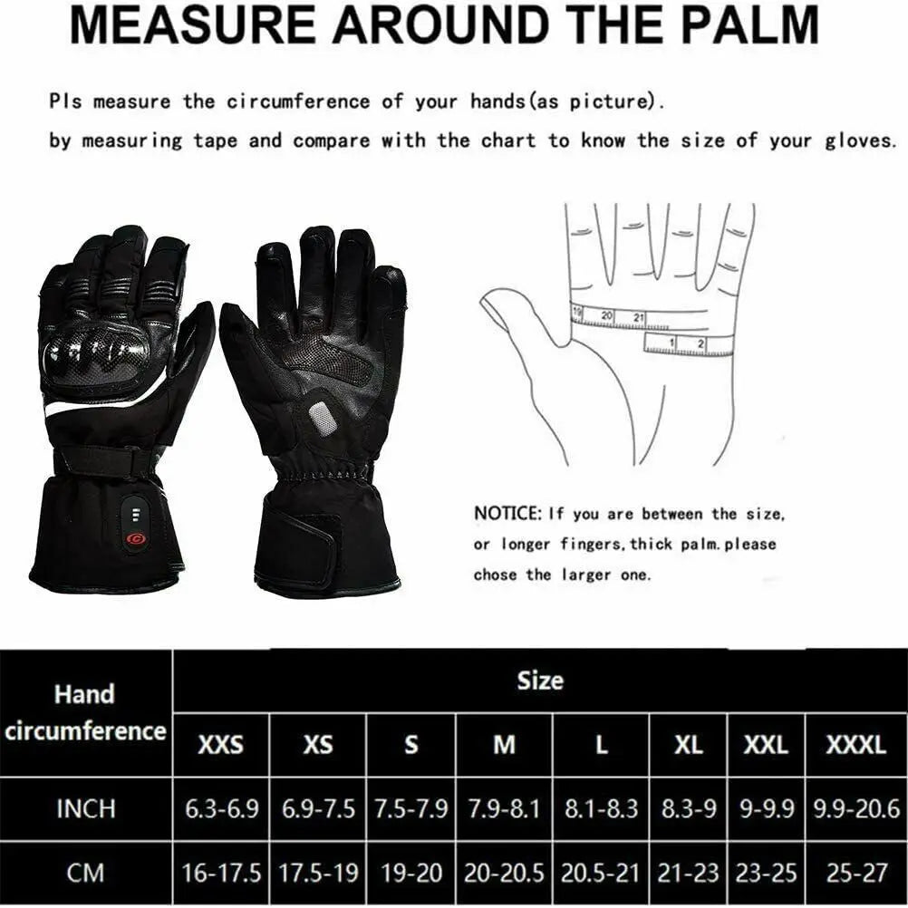 DAY WOLF Winter Motorcycle Gloves Heated Gloves Windproof Waterproof Cycling Equipment Touch Screen Heating Rechargeable 2022