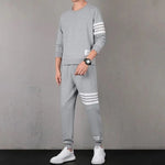 Spring Autumn Men's Luxury Clothing Korean Style Two Piece Set Sport Man Tracksuit Waffle Pants Fashion Baggy TB Trousers Suit