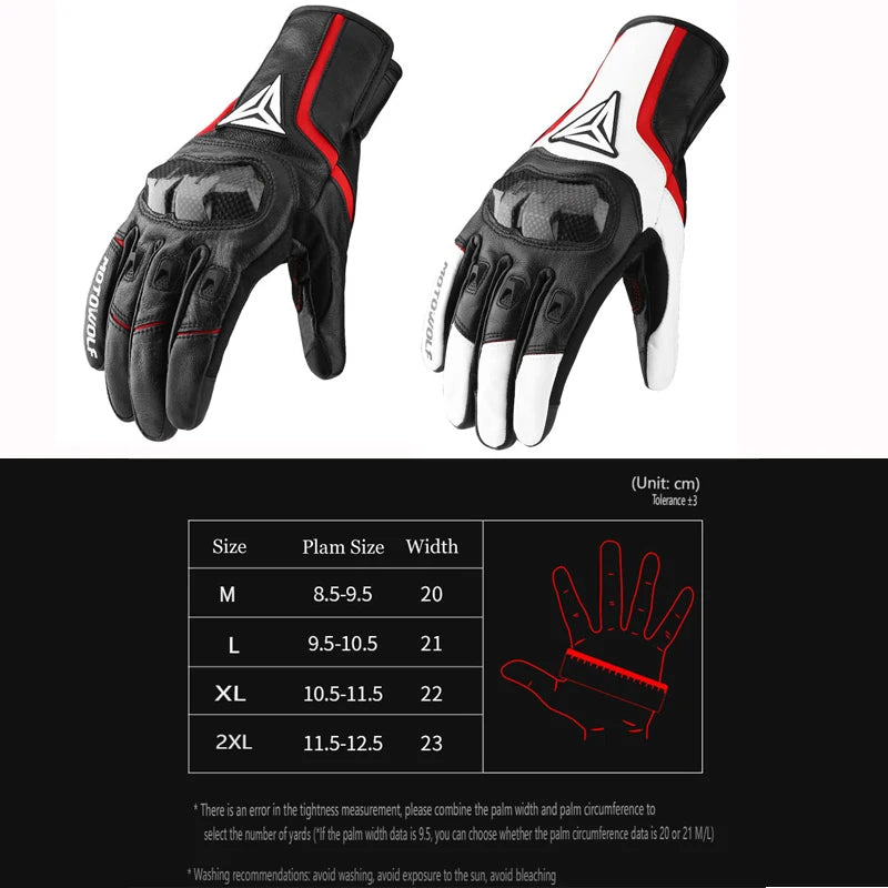 Motorcycle Leather Carbon Fiber Gloves Summer Winter Cross-country Mountain Bike Motorcycle Gloves Riding Motorcycle Rider Glove