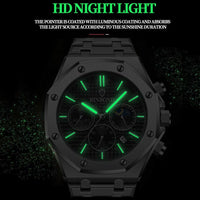 Top Brand Man Casual Watch Luxury Luminous BINBOND B0161 Wristwatch Stainless Steel Waterproof Men Date Calendar Clock