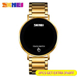 Skmei Male Touch Screen LED Light Display 3bar Waterproof Stainless Steel Strap Montre Homme Fashion Men Digital Watch 1550