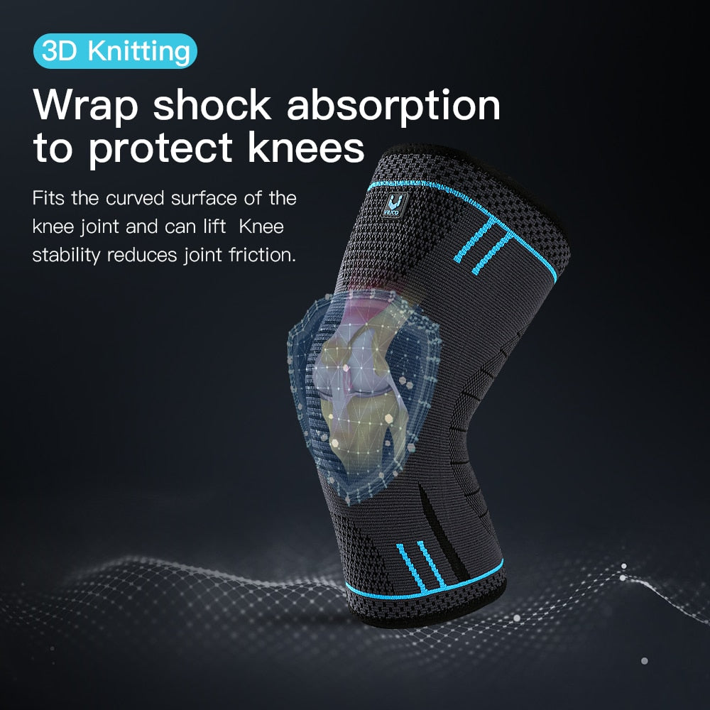 Compression Knee Support Sleeve Elastic Knee Pads Brace Springs Gym Sports Protector Basketball Volleyball Running