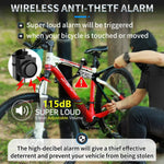 ANTUSI Wireless Bicycle Vibration Alarm USB Charging Motorcycle Bike Alarm Remote Control Anti-theft Bike Detector Alarm System