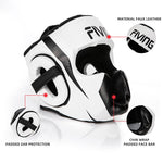 FIVING Full-Covered Boxing Helmet Muay Thai PU Leather Training Sparring Boxing Headgear Gym Equipment Taekwondo Head Guard