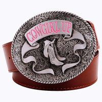 Fashion Women Cowboy Belt Cowgirl American Western Style Cowboy Hat Boots Pattern Cow Girl Rodeo Accessories