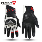 Vemar Motorcycle Leather Glove Racing Carbon Fiber Summer Men Touchscreen Moto Motocross Gloves Motorbike Riding Protective Gear