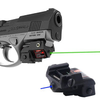 Tactical Pistol Mini Green/Blue Hunting Laser Sight Aiming Pointer Under-Hanging Laser Sight Adjustable L/R U/D Fit 20mm Rail