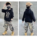 Children's Hooded Cotton Tracksuit Boys Fashion Two Piece Kids Clothes Coat Pant Sets Autumn Winter 2 3 4 5 6 7 8 9 10 Years