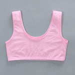 3pcs/Lot Girl Racerback Cotton Sport Training Bra Letter Print Solid Color Wide Strap Underwear