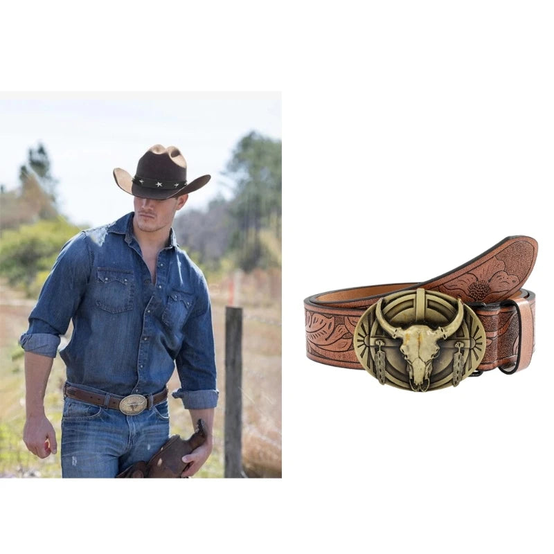 Oval Buckle Belt Men Women Unisex Western Cowboy Belt Fashion Teenager Waistband Drop Shipping