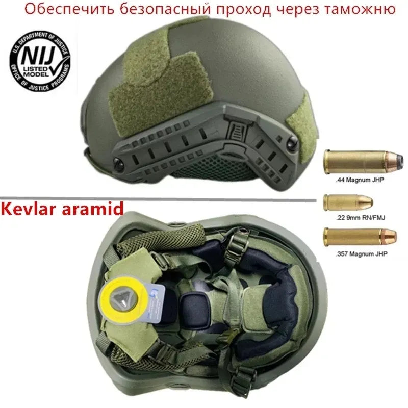 Ballistic ACH High Cut Tactical Helmet Kevla High Quality Ballistic Helmet NIJ IIIA FAST Wendy's Suspension Pad Ballistic Helmet