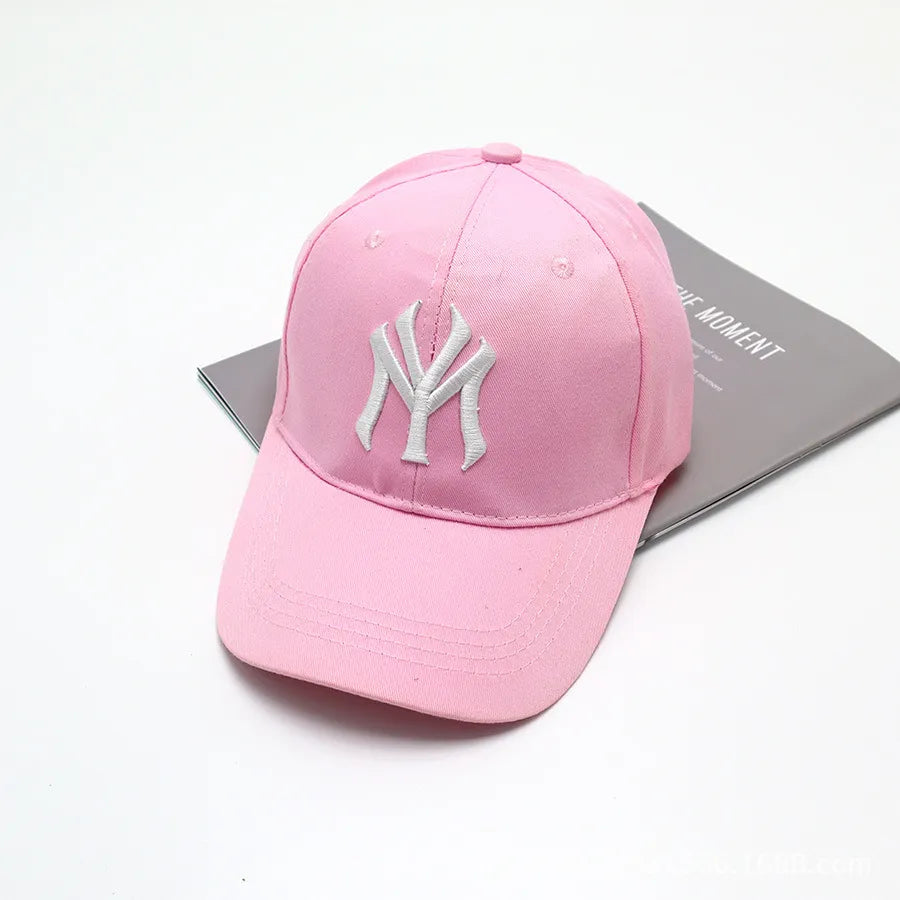 Spring Summer Child Letter Embroidery Outdoor Leisure Sun Baseball Cap For Boy Girl Cotton Breathable Solid Color Adjustable Cap