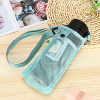 Portable Sport Water Bottle Cover Mesh Cup Sleeve Pouch With Strap Mobile Phone Bag Visible Bag Outdoor Camping Accessories