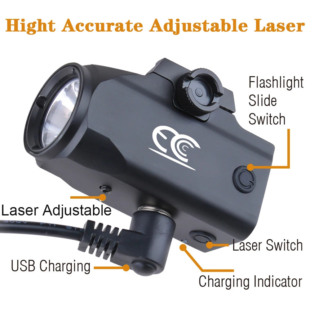 Weapon Light Rechargeable Airsoft Pistol Gun Laser Flashlight Military Tactical Flashlights Tactical Laser Hunting Accessories