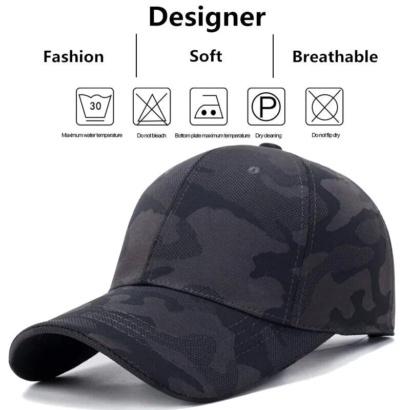 Unisex Simple Camouflage Baseball Caps Spring and Autumn Outdoor Adjustable Casual Hats Sunscreen Hat