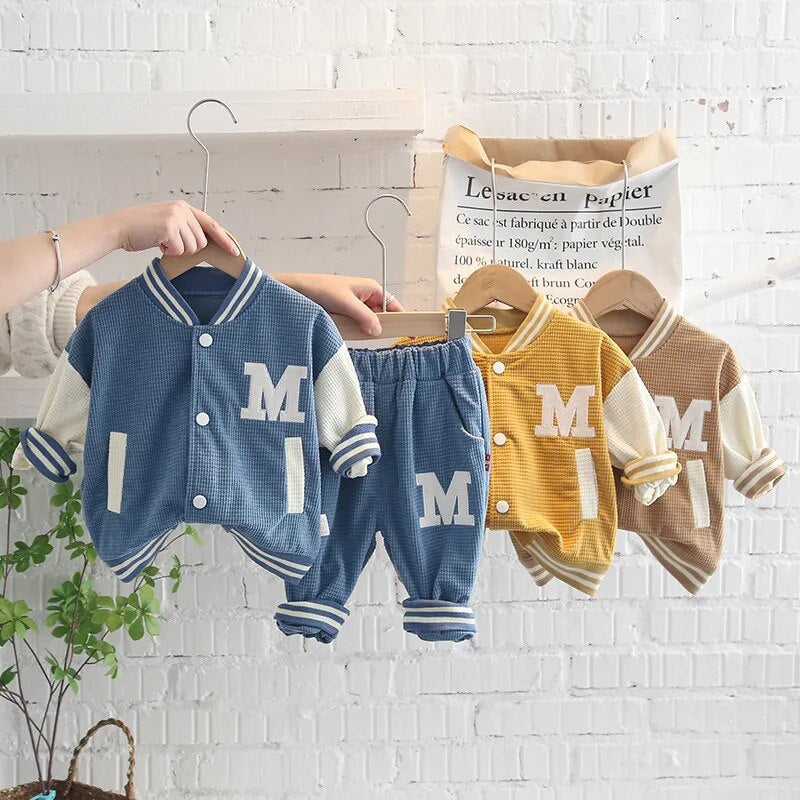 Baby Girls Boys Clothing Sets 2022 Spring Autumn Children Outfits Infant Baseball Jacket Toddler Kids Sportswear 2 Piece Suit