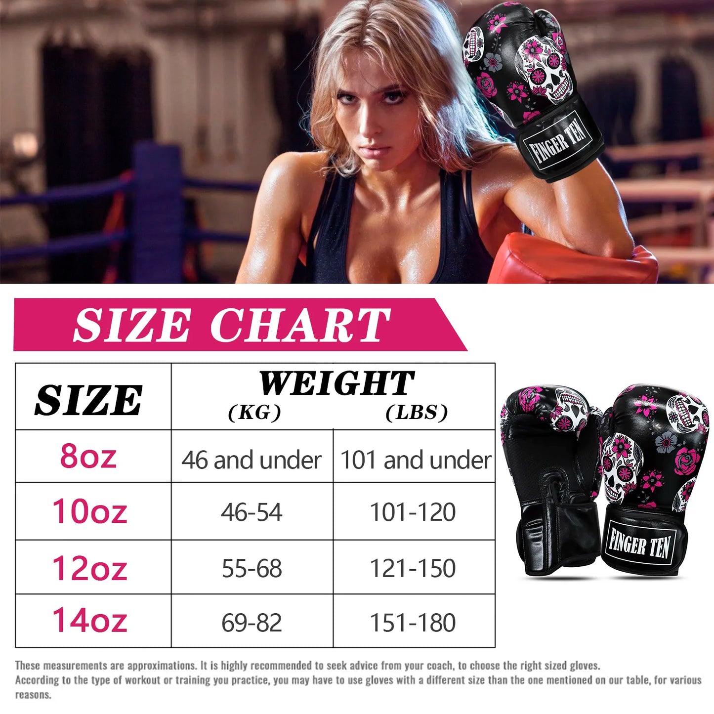 New Training Protector Boxing Gloves for Women PU Leather Punching Glove MMA Sanda Pads Fighting Kick Muay Thai Drop Shipping