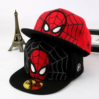 New Anime Disney Hero Cartoon Children Hat Spring Autumn Flat Brim Cap Hip-hop Baseball Cap Spiderman Marvel Boy Gifts