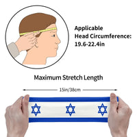 Custom Israel Flag Sport Headbands for Women Men Stretchy Moisture Wicking Gym Sweatband