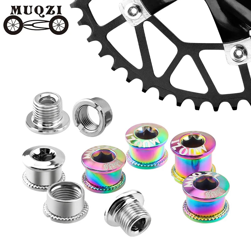 MUQZI 4/5 Pair Bike Chainring Bolts MTB Plate Screws Monoplate Or Double Or Three Plate Crank Parts Cycling Crankset Accessories