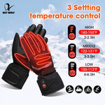 DAY WOLF Heated Gloves Motorcycle Winter Moto Heated Gloves Warm Waterproof Rechargeable Heating Thermal Gloves For Snowmobile