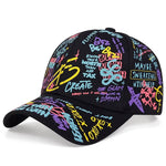 Unisex Letter Graffiti Printing Snapback Baseball Caps Spring and Autumn Outdoor Adjustable Casual Hats Sunscreen Hat