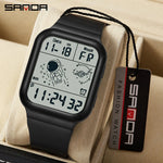 SANDA Fashion Simple Sport Watches Men Military LED Digital Watch Alarm Clock Rubber Strap Waterproof Wristwatch Relogio