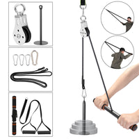 Home Gym Fitness DIY Pulley Cable Machine Attachment System Lifting Arm Hand Strength Training Leg Tendon Stretching Equipment