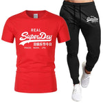 2023 Men's clothes Summer brand printed cotton short-sleeved T-shirt + trousers men's sets jogging men's tracksuit