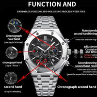 Top Brand Man Casual Watch Luxury Luminous BINBOND B0161 Wristwatch Stainless Steel Waterproof Men Date Calendar Clock